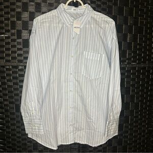 NWT Ardene Women's Oversized Button Up Long Sleeve Striped Coastal Shirt Size M